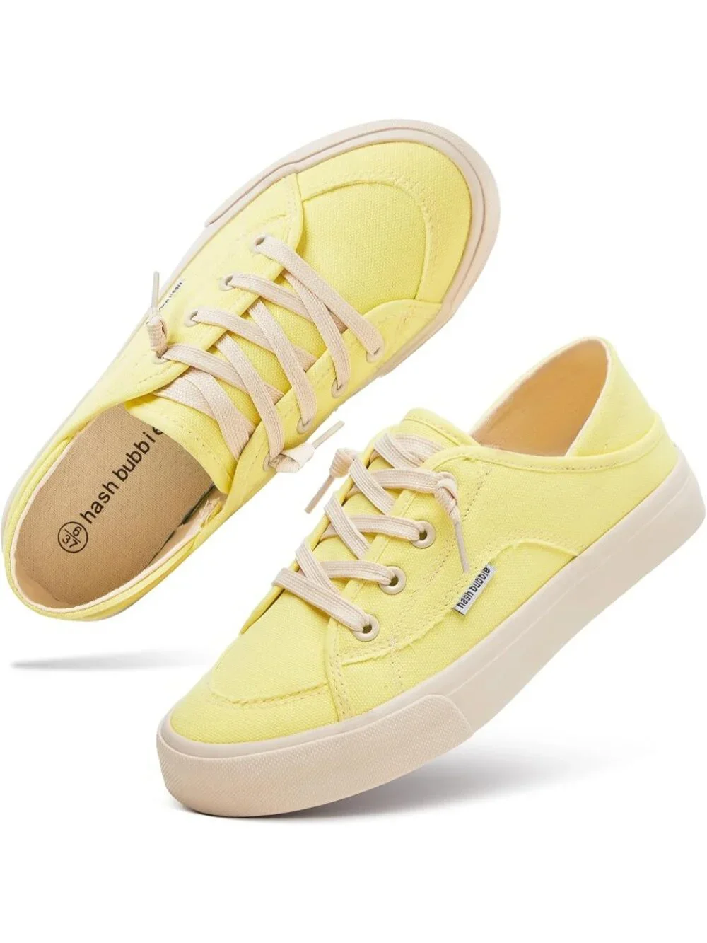 Women's Yellow Round Toe Solid Non Slip Fashion Slip on Loafer Sneaker Shoes